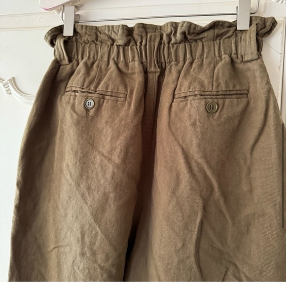 Apiece Apart Son Vida Wide-Leg Linen Organic Cotton Pants in Olive Green Large - Picture 10 of 10